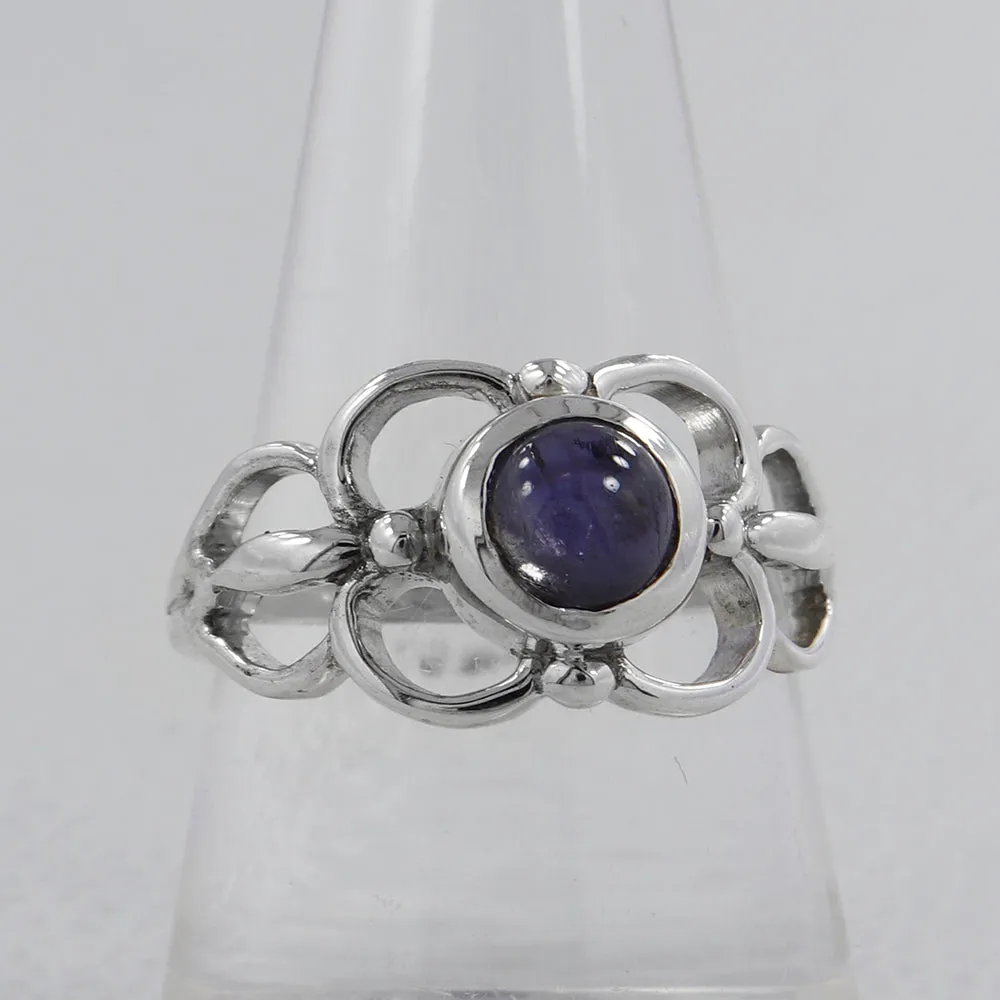 Natural Rainbow Moonstone Silver Rings