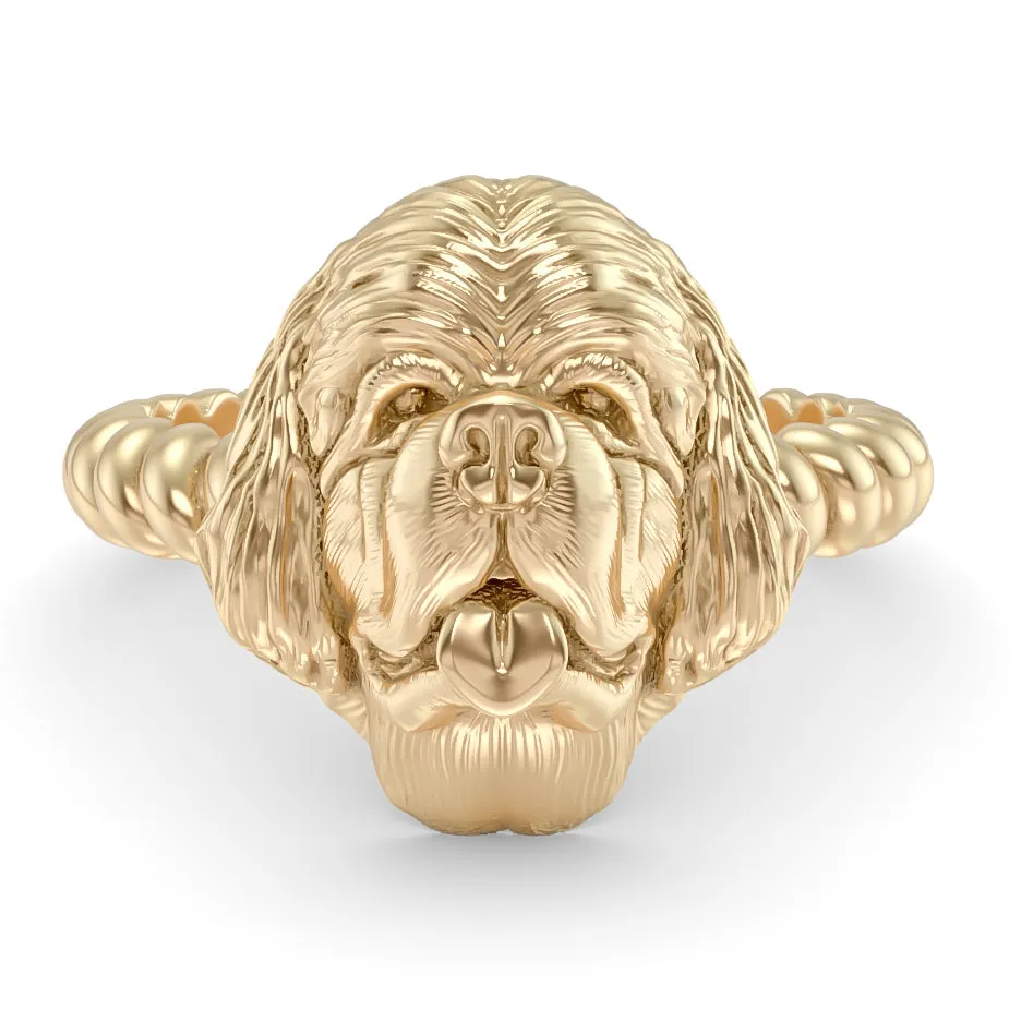 Newfoundland Dog Breed Twisted Wire Rope Ring