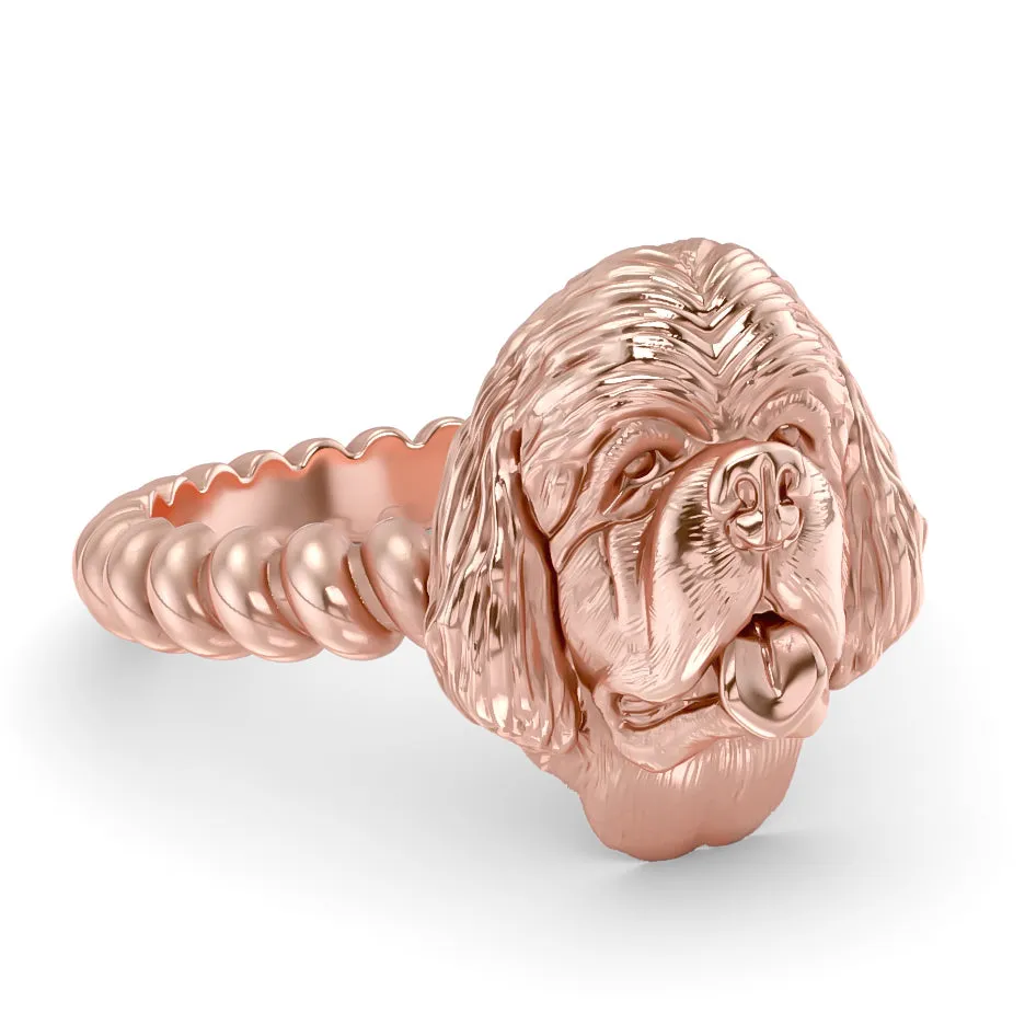 Newfoundland Dog Breed Twisted Wire Rope Ring