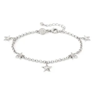 Nomination Truejoy Bracelet, Etched Star Pendants, Cubic Zirconia, Silver
