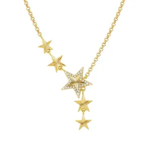 Nomination Truejoy Necklace, Etched Stars, Cubic Zirconia, 24K Gold