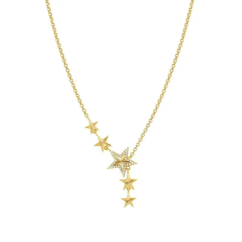 Nomination Truejoy Necklace, Etched Stars, Cubic Zirconia, 24K Gold