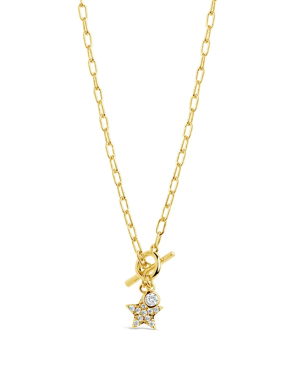 Norah Star & Bezel CZ Toggle Necklace