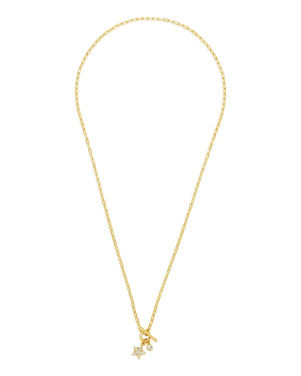Norah Star & Bezel CZ Toggle Necklace
