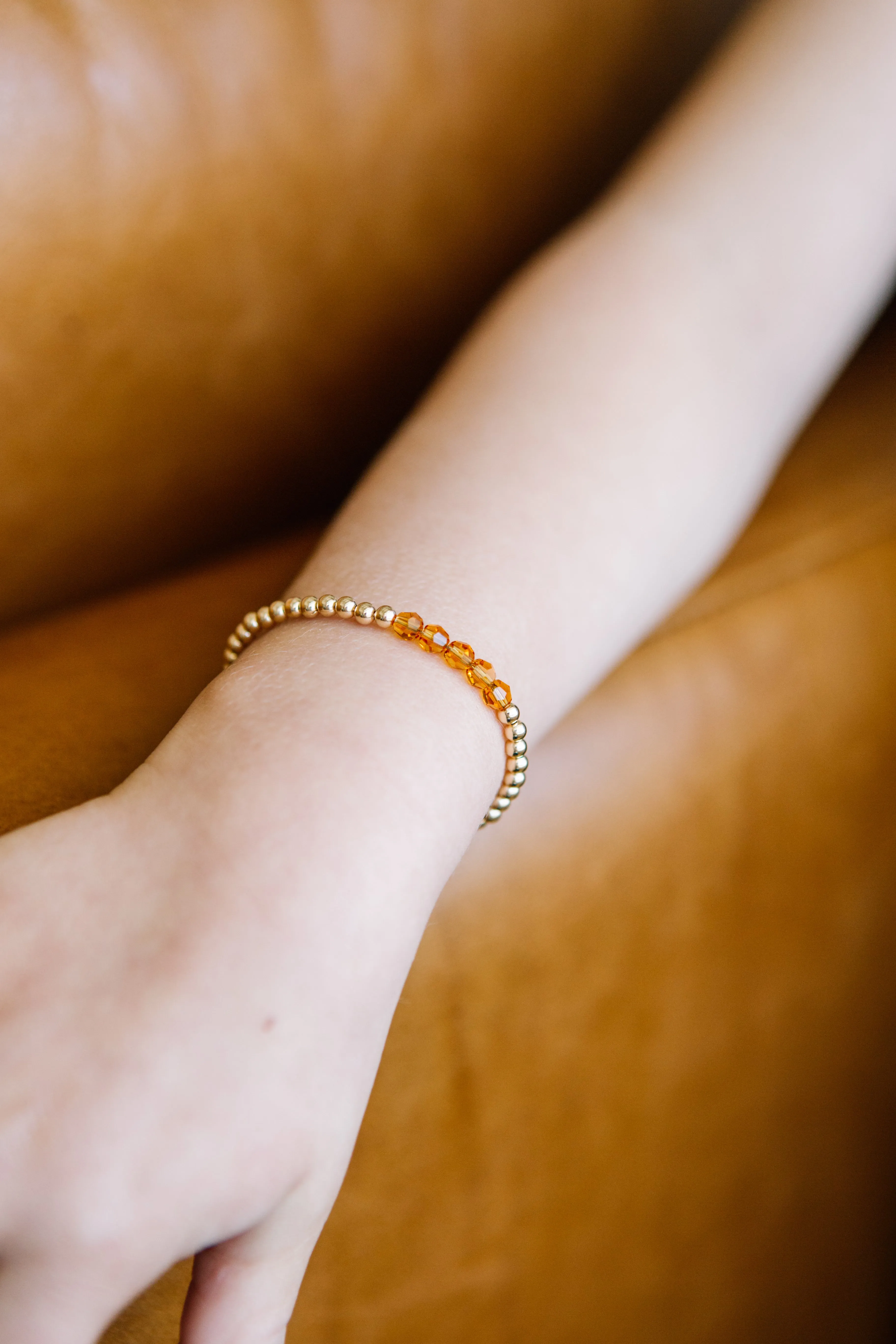 November Birthstone Bracelet (3MM   4MM beads)