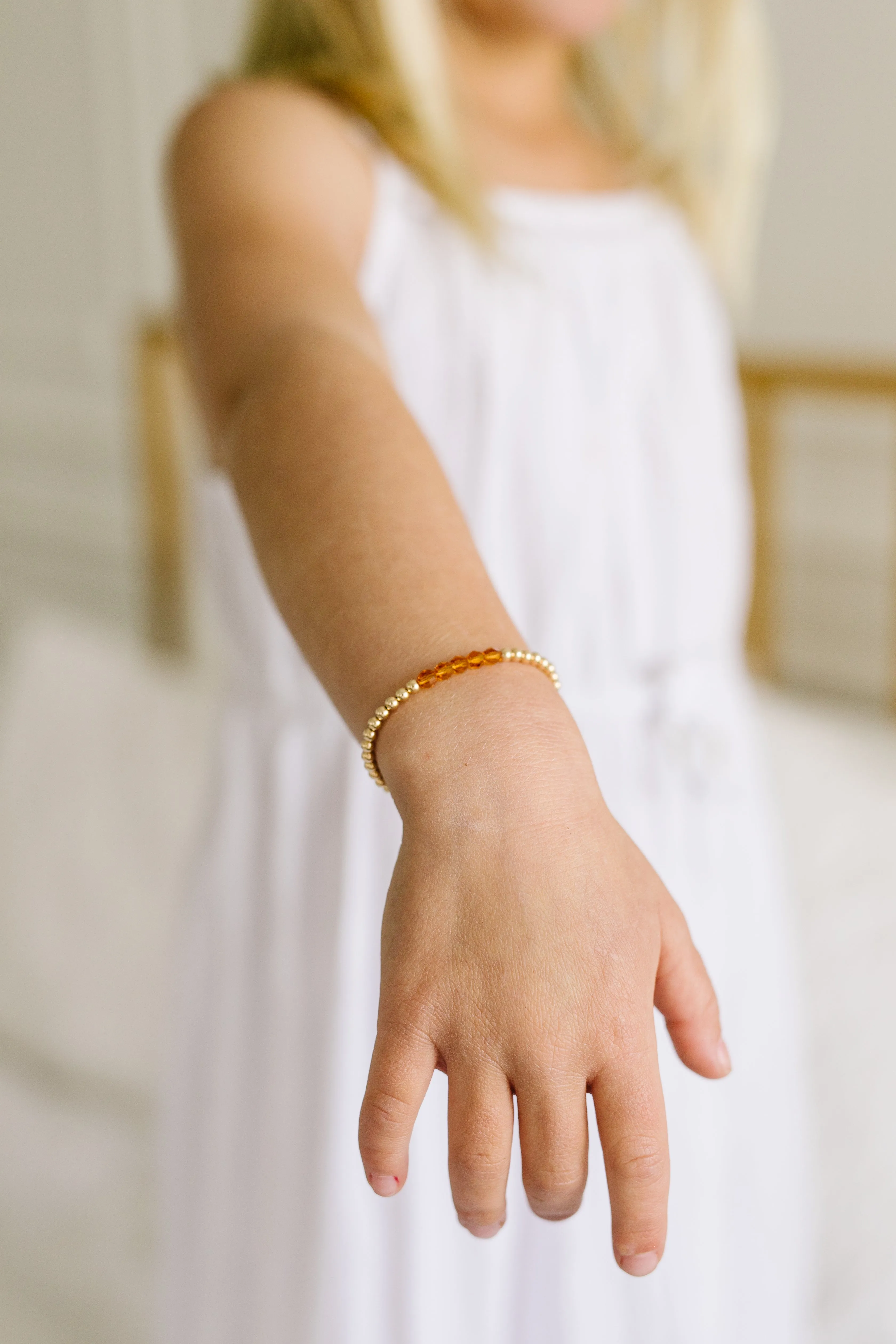 November Birthstone Bracelet (3MM   4MM beads)