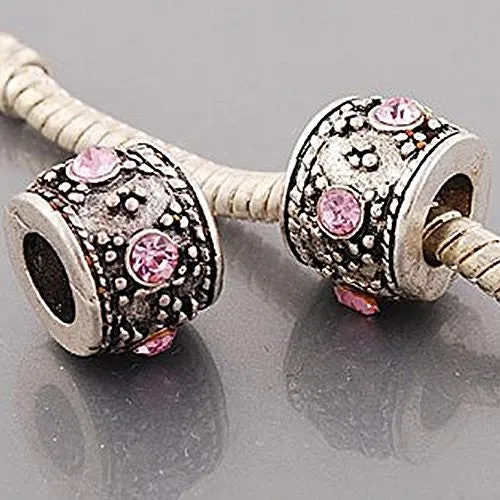 October Birthstone Charm European Bead Compatible for Most European Snake Chain Bracelet