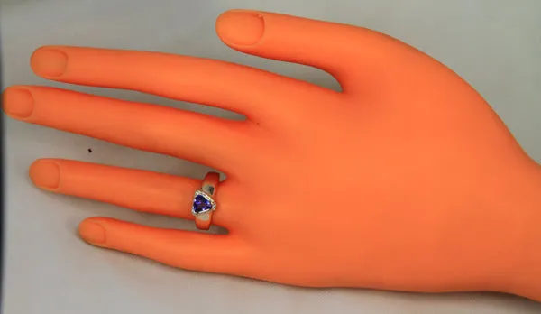 On hold  Christopher Michael Designed .85 Carat Trilliant Tanzanite Ring With Diamond