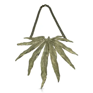 One-Of-A-Kind Brass Starry Leaf Necklace