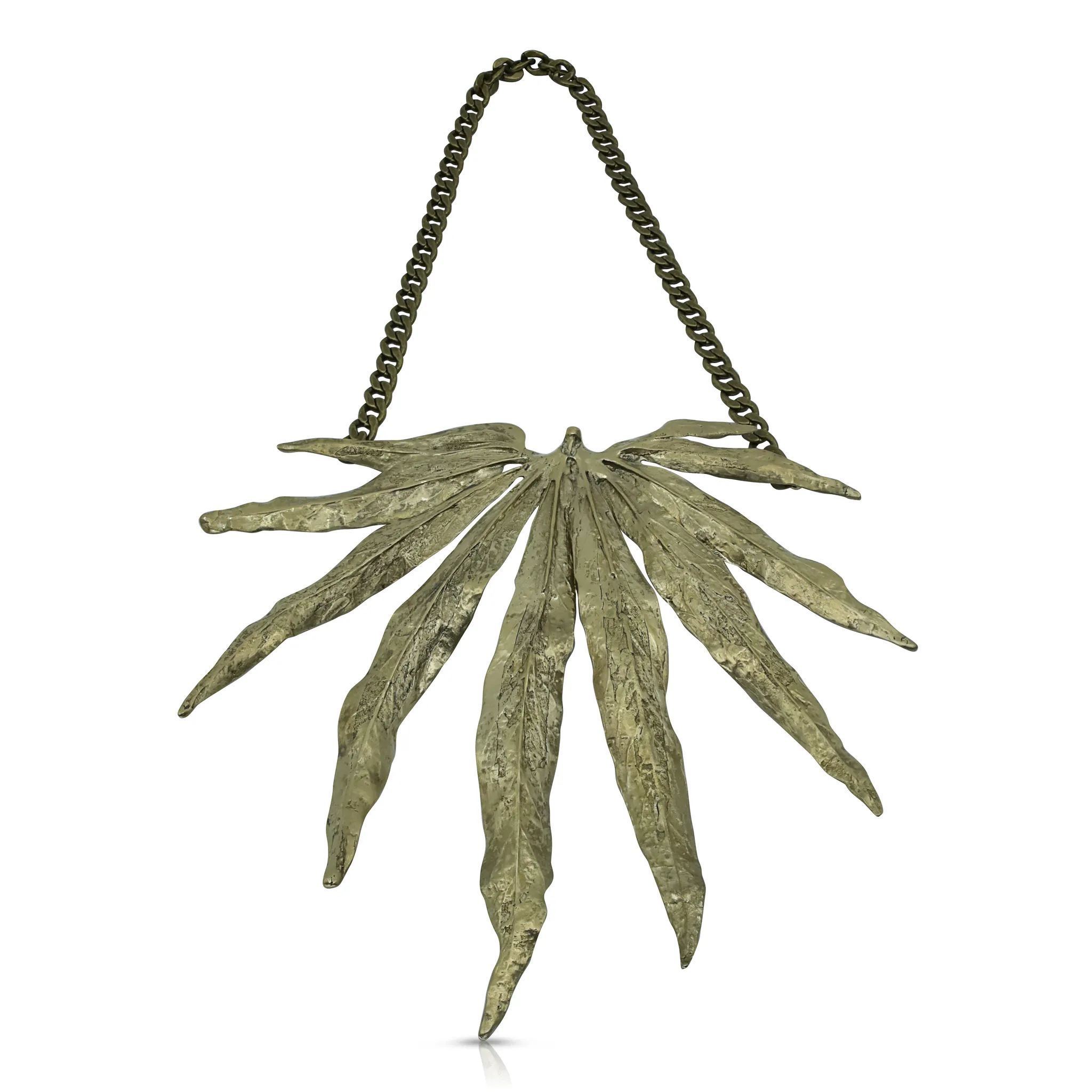 One-Of-A-Kind Brass Starry Leaf Necklace