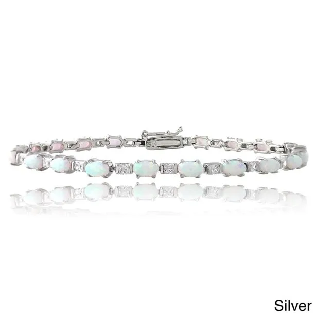 Opal 925 Sterling Silver Tennis Bracelet Jewelry