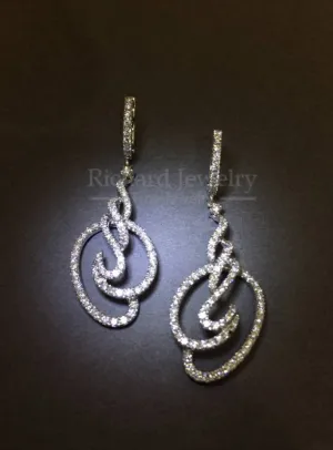 Open-space Wavy Diamond Earring