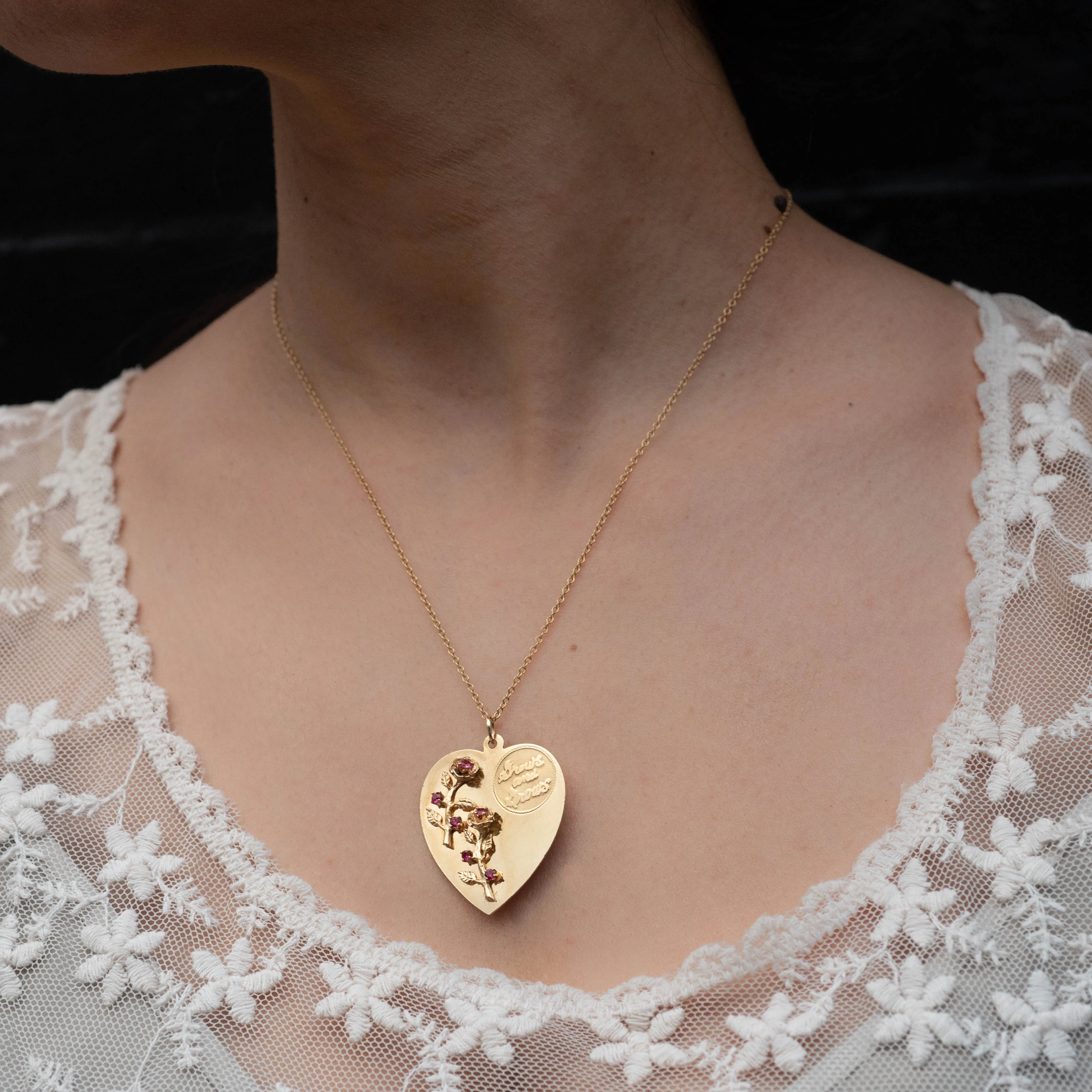 'Our Love' Heart Charm c1950