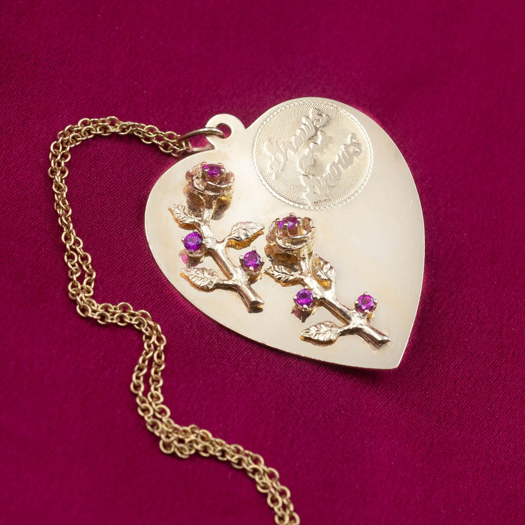 'Our Love' Heart Charm c1950