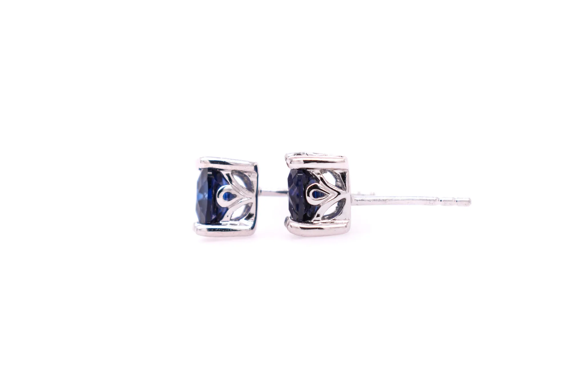 Oval Cut Blue Sapphire Earrings