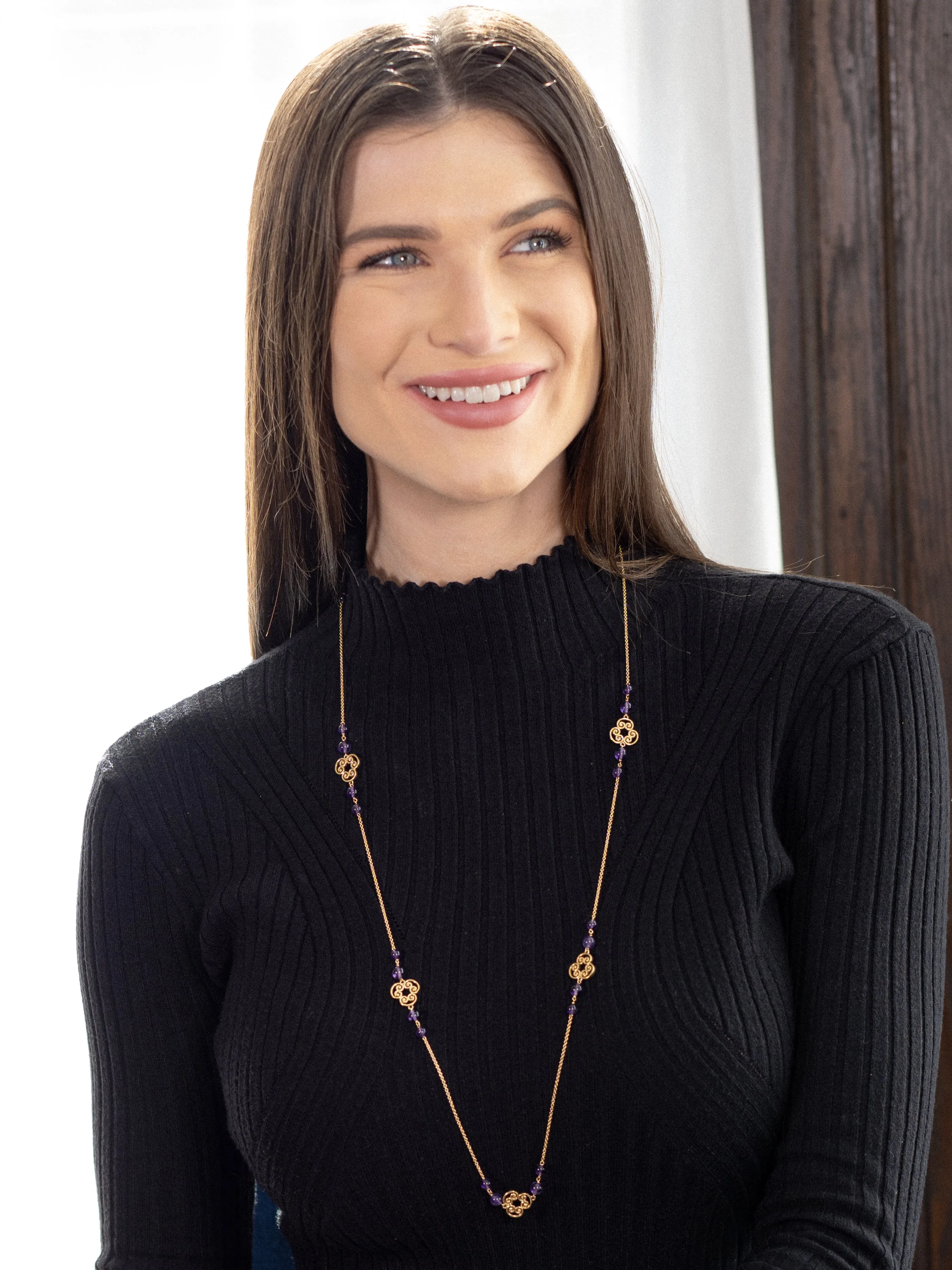 Paloma Picasso Tiffany & Co Amethyst 18 Karat Gold Venezia Goldoni Necklace