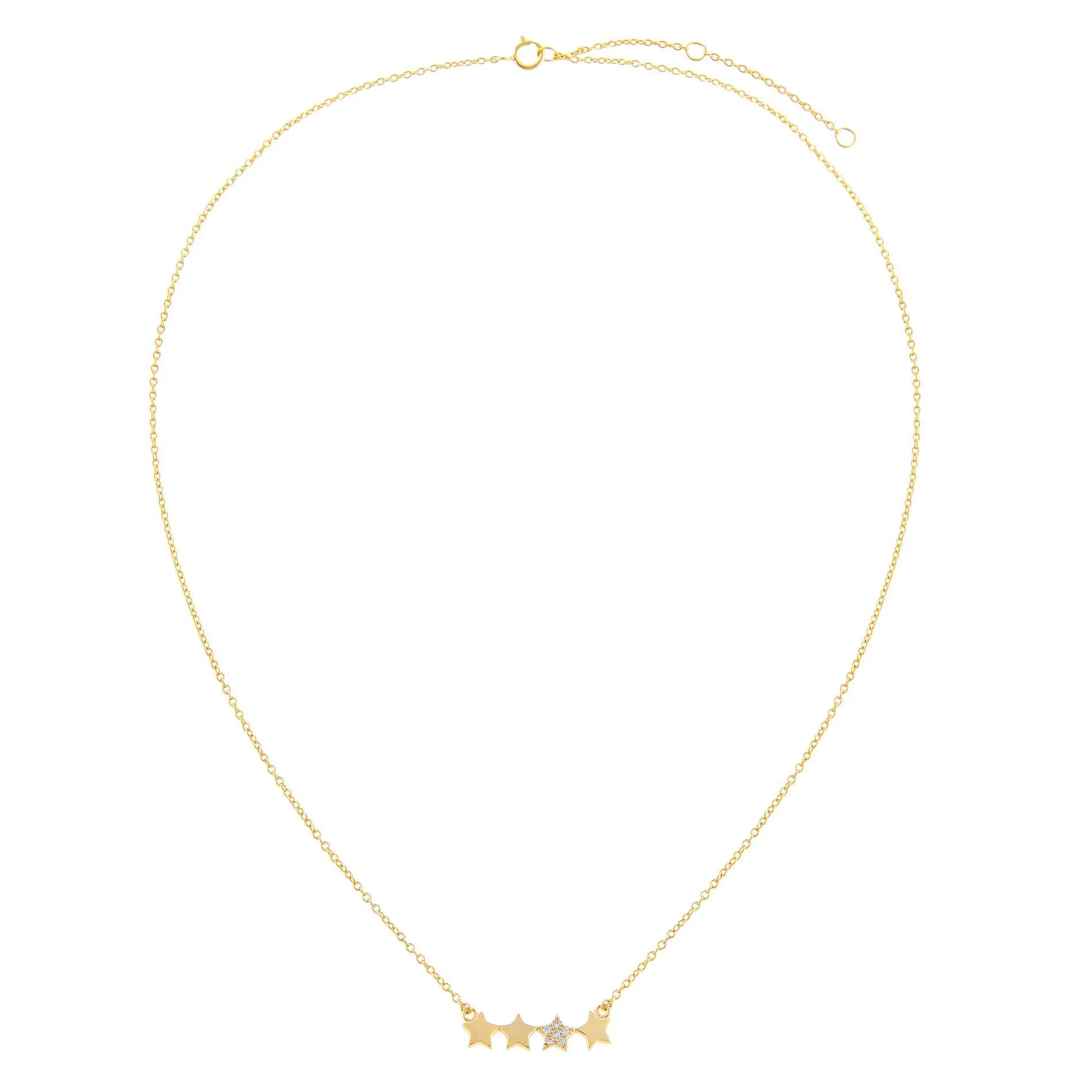 Pavé X Solid Multi Star Necklace