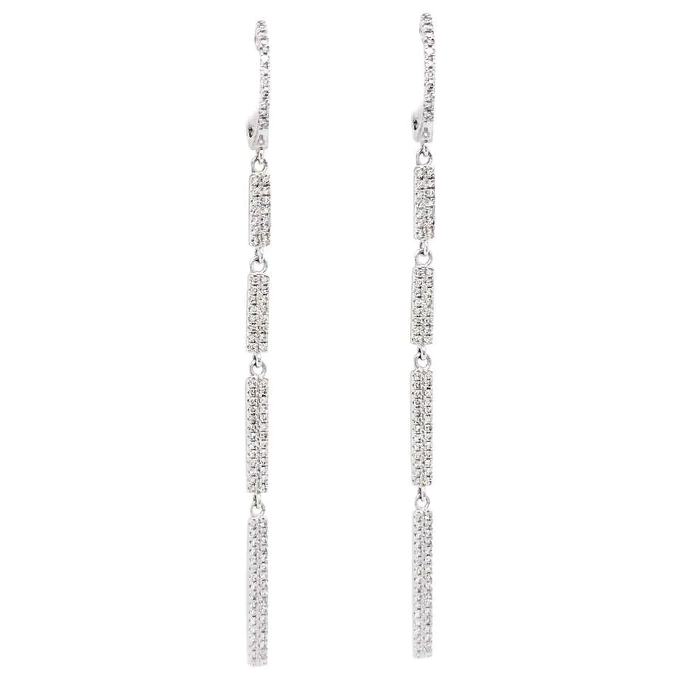 Pave Diamond Bar Earring Dangles