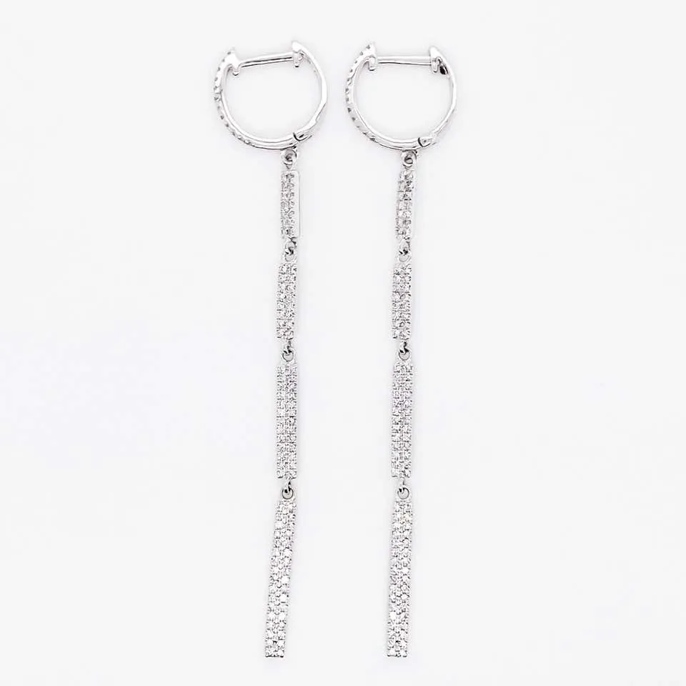 Pave Diamond Bar Earring Dangles