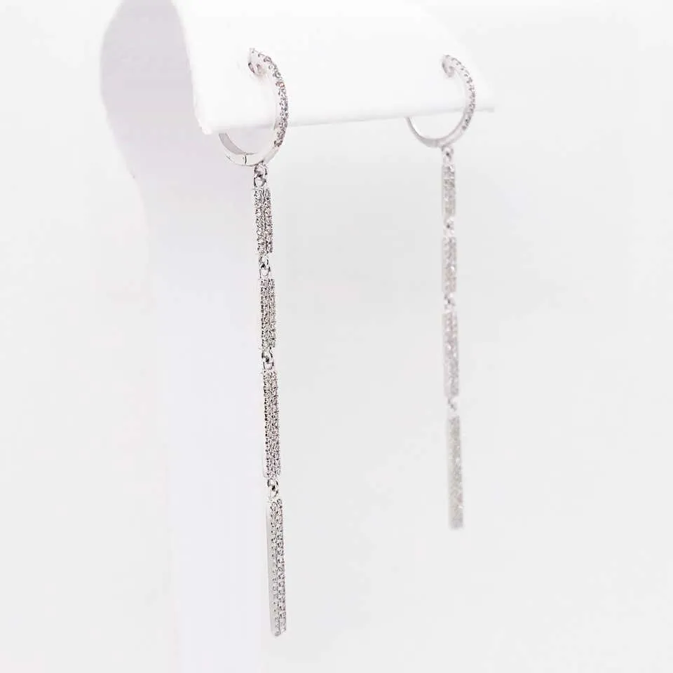 Pave Diamond Bar Earring Dangles