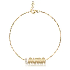 Pave Initial Gold Name Bracelet