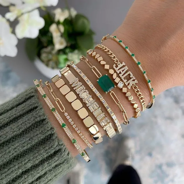Pave Name Flat Cuban Bracelet