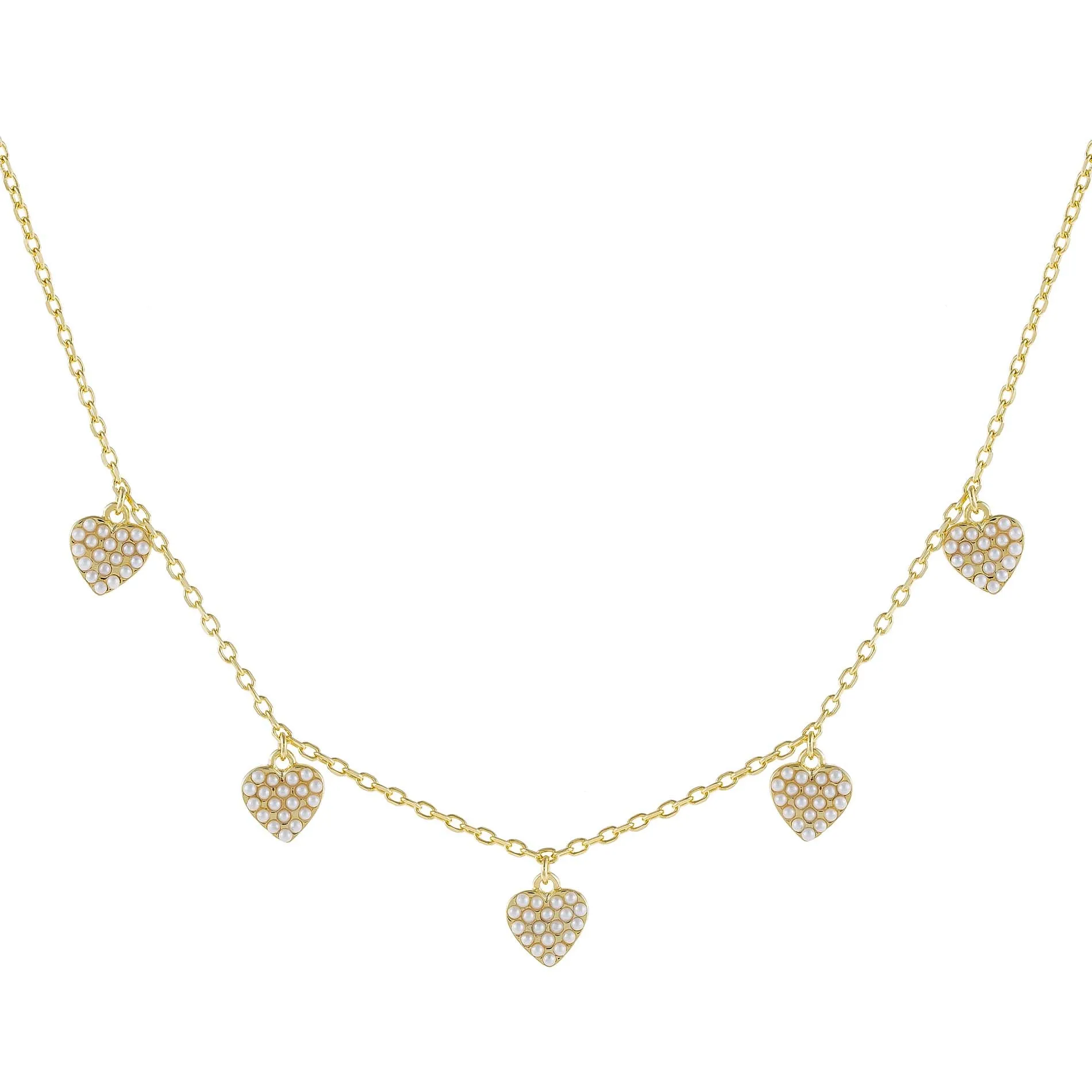 Pearl Multi Heart Necklace
