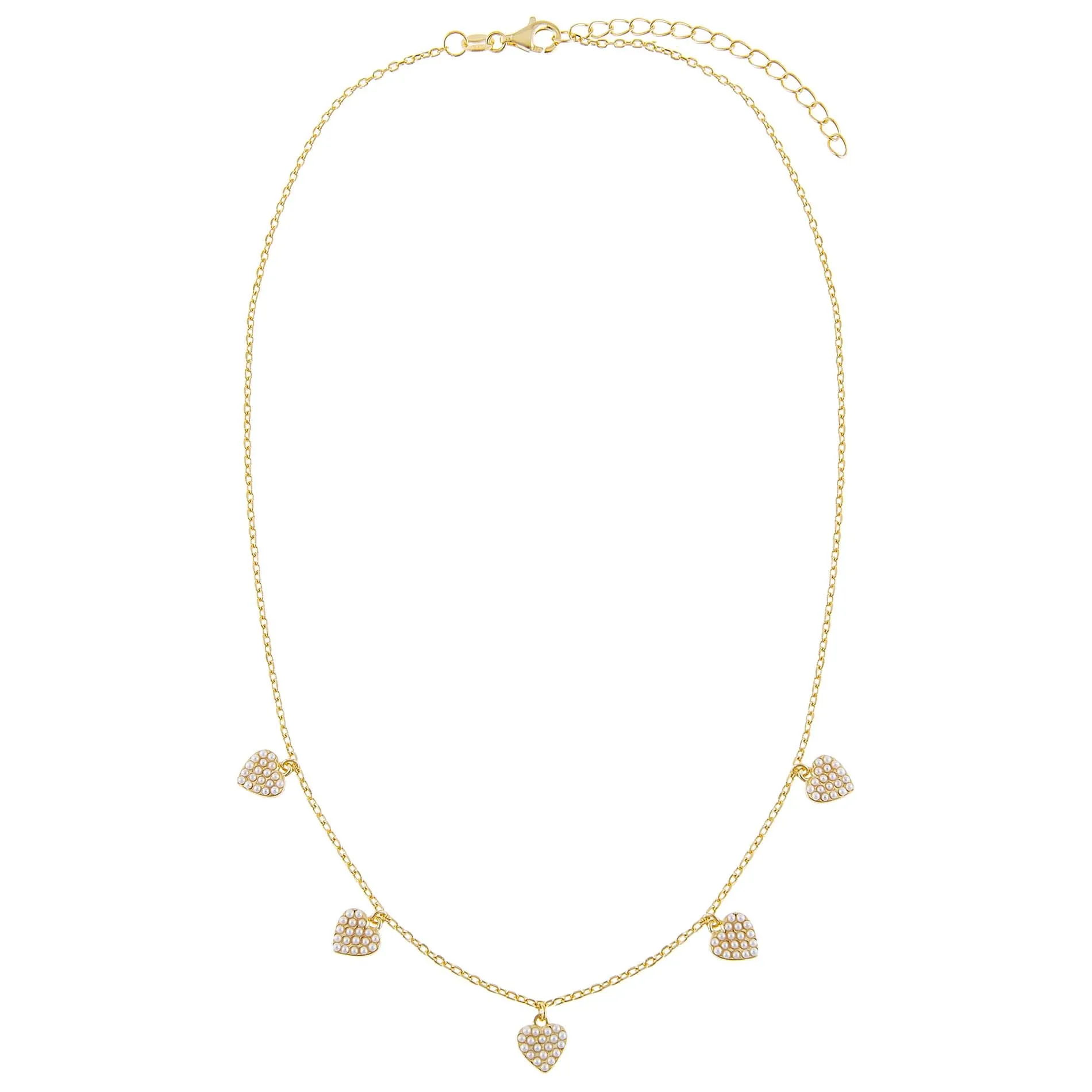 Pearl Multi Heart Necklace
