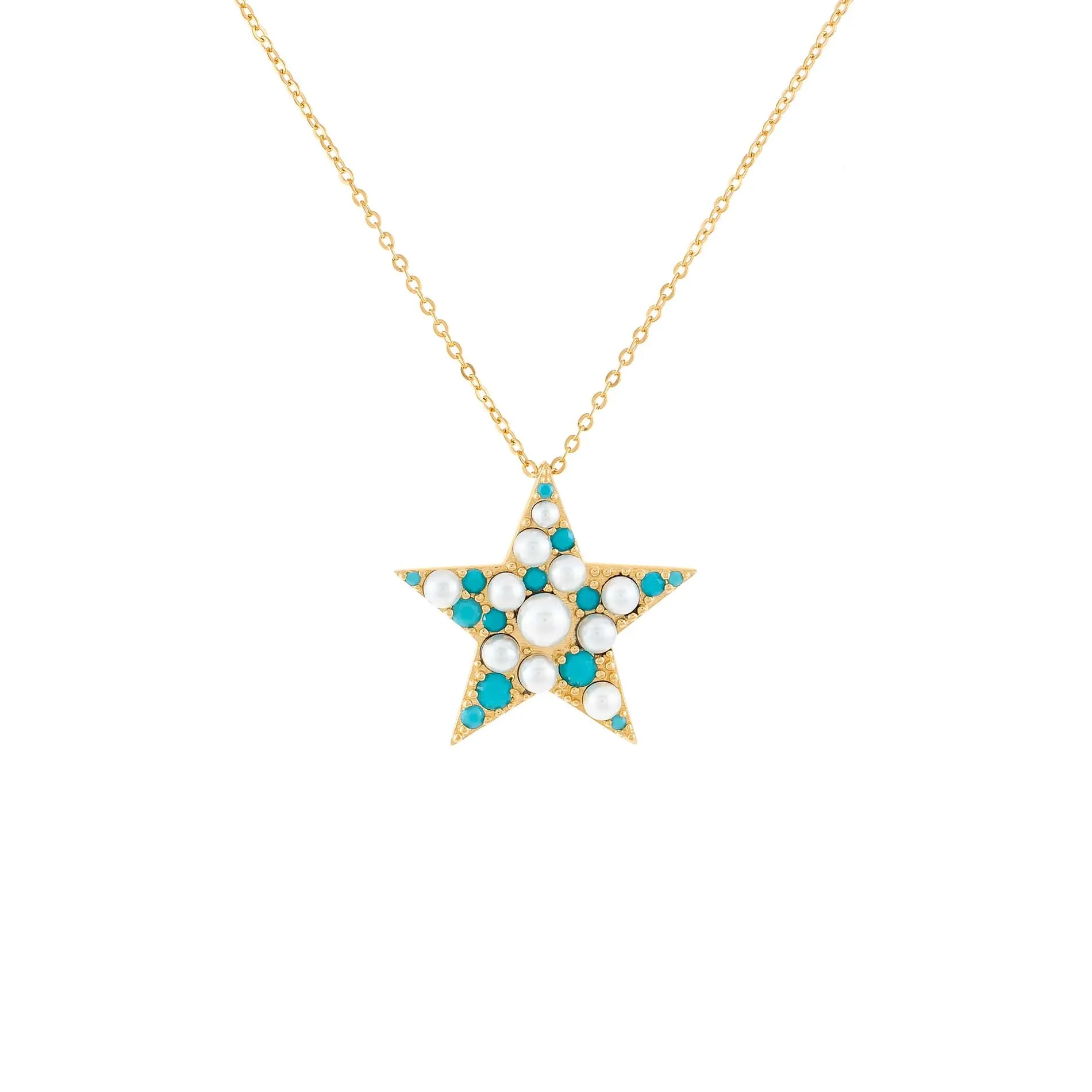 Pearl X Turquoise Star Necklace