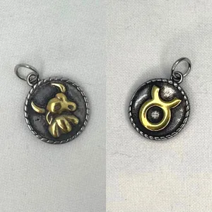 Pendant Taurus 316 Stainless Steel and Golden 26x18mm