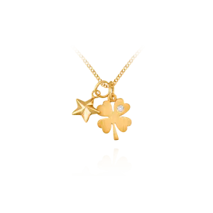 Pendant with Four Leaf Clover Charm