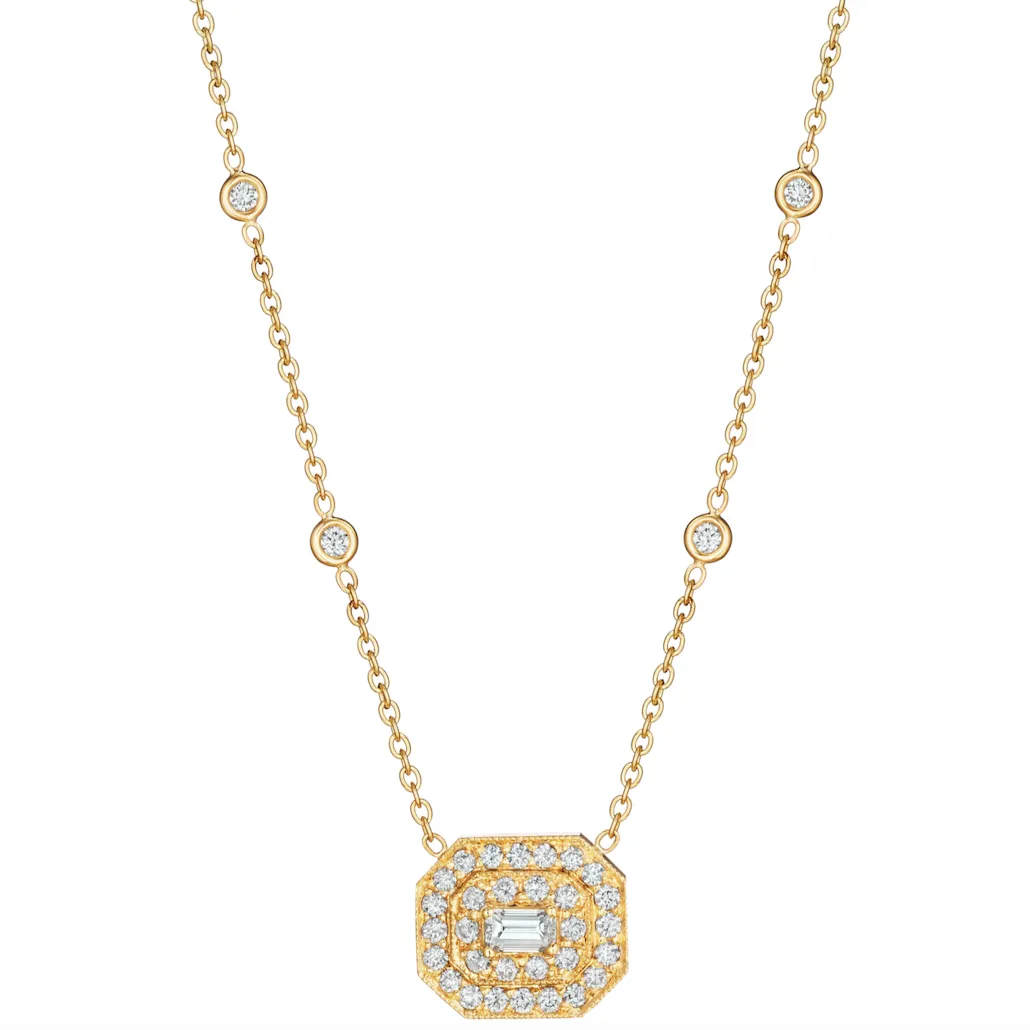 Penny Preville Large Emerald Cut Art Deco Necklace