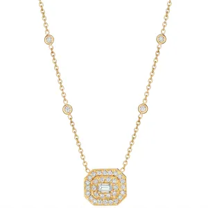 Penny Preville Large Emerald Cut Art Deco Necklace