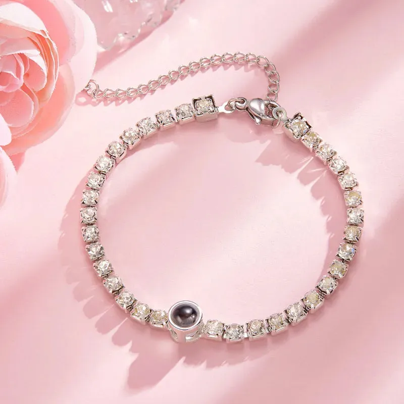 Personalised Projection Tennis Bracelet –  Gift for Her