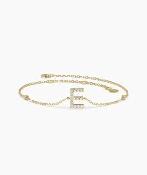 Personalized E Diamond Accent Bracelet