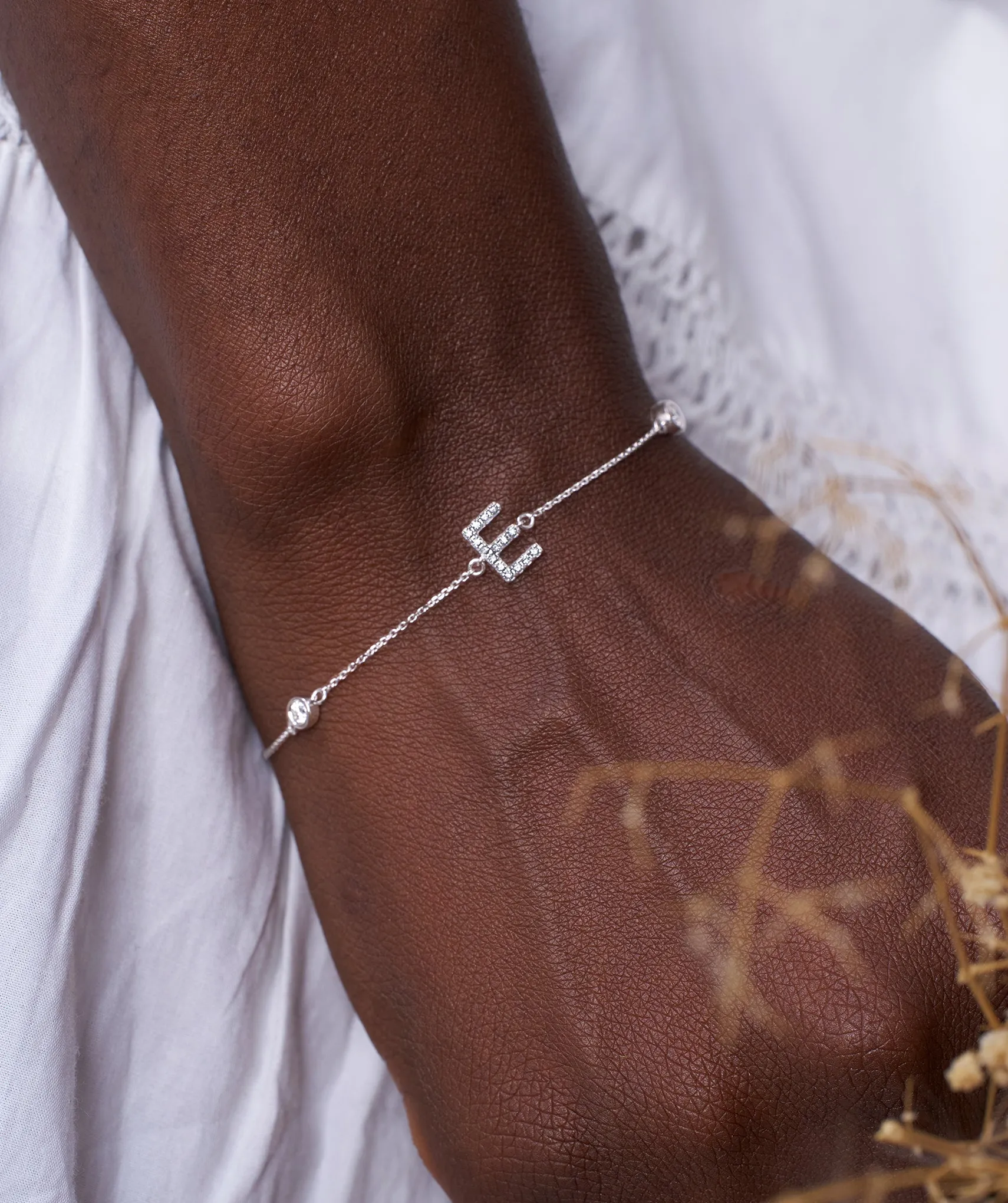 Personalized E Diamond Accent Bracelet