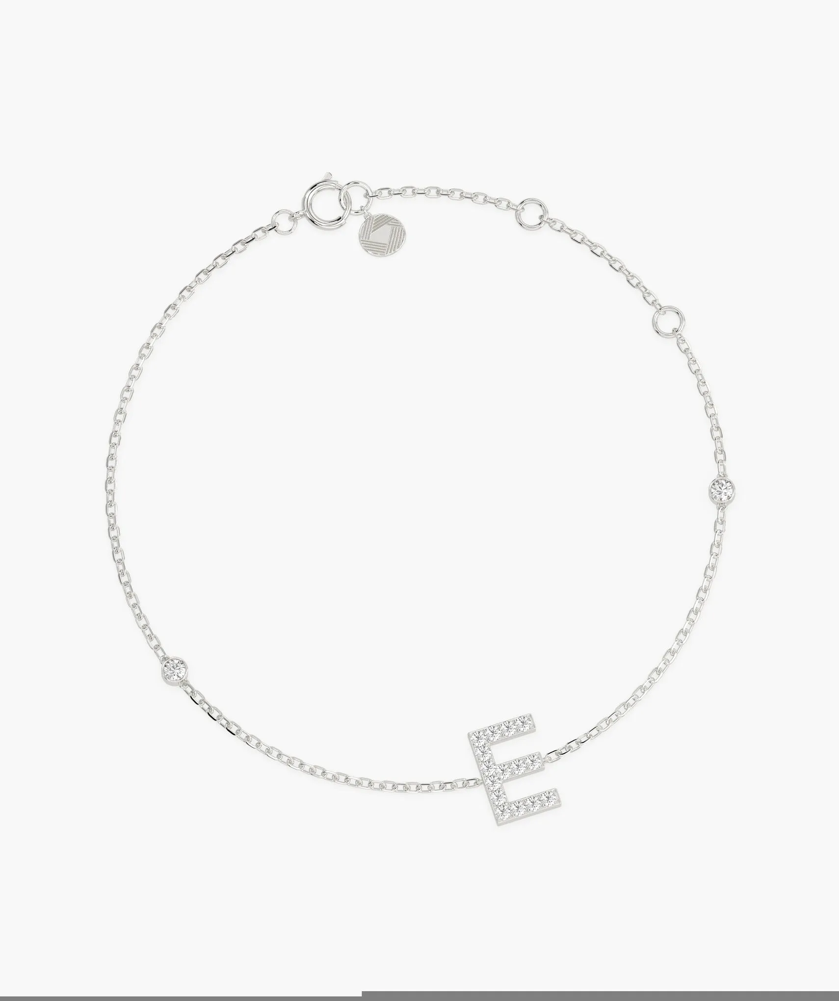 Personalized E Diamond Accent Bracelet