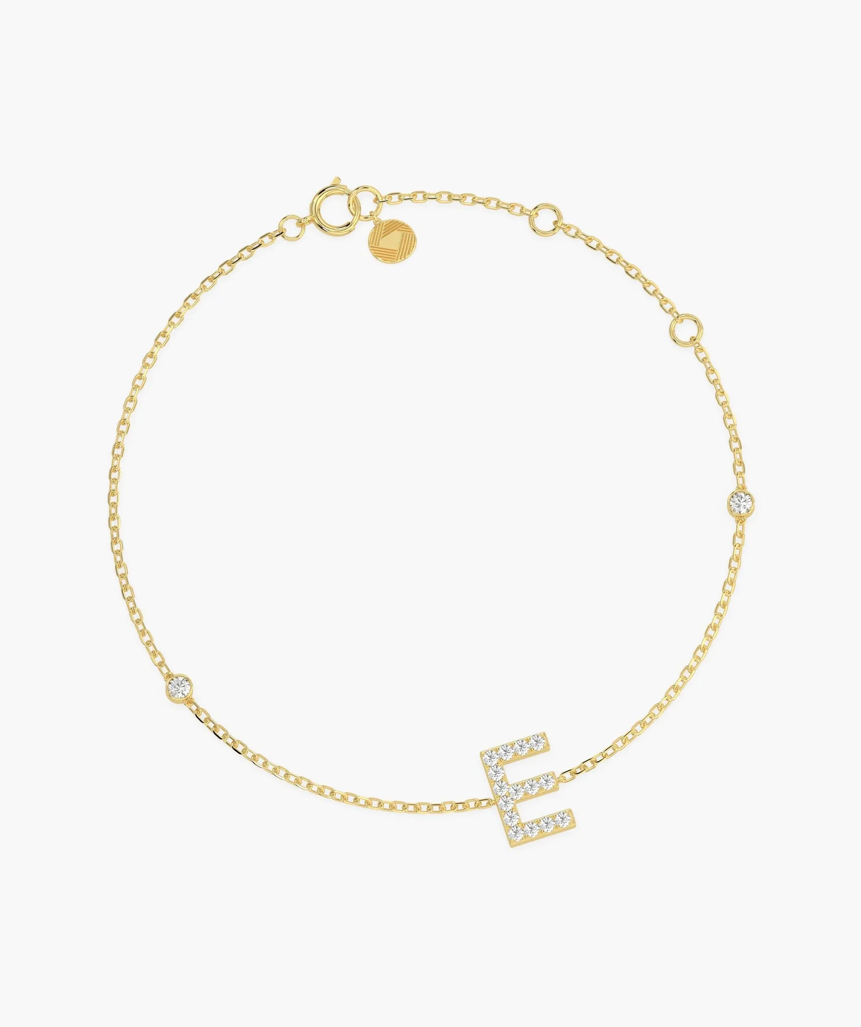 Personalized E Diamond Accent Bracelet