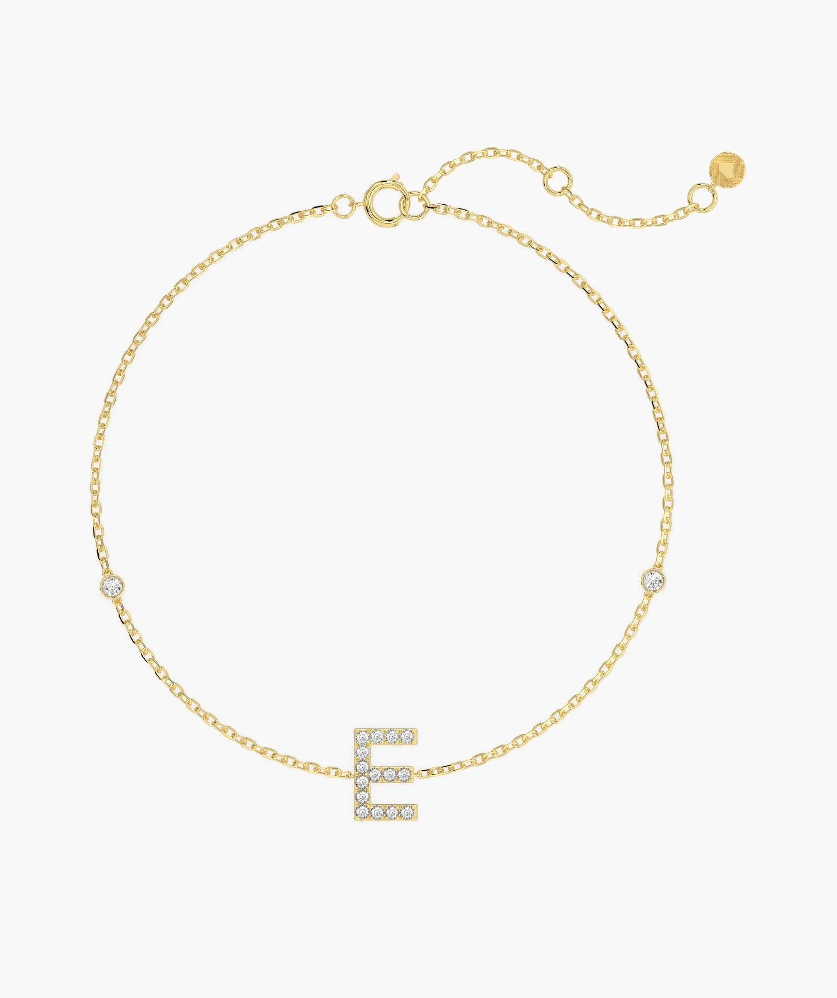 Personalized E Diamond Accent Bracelet