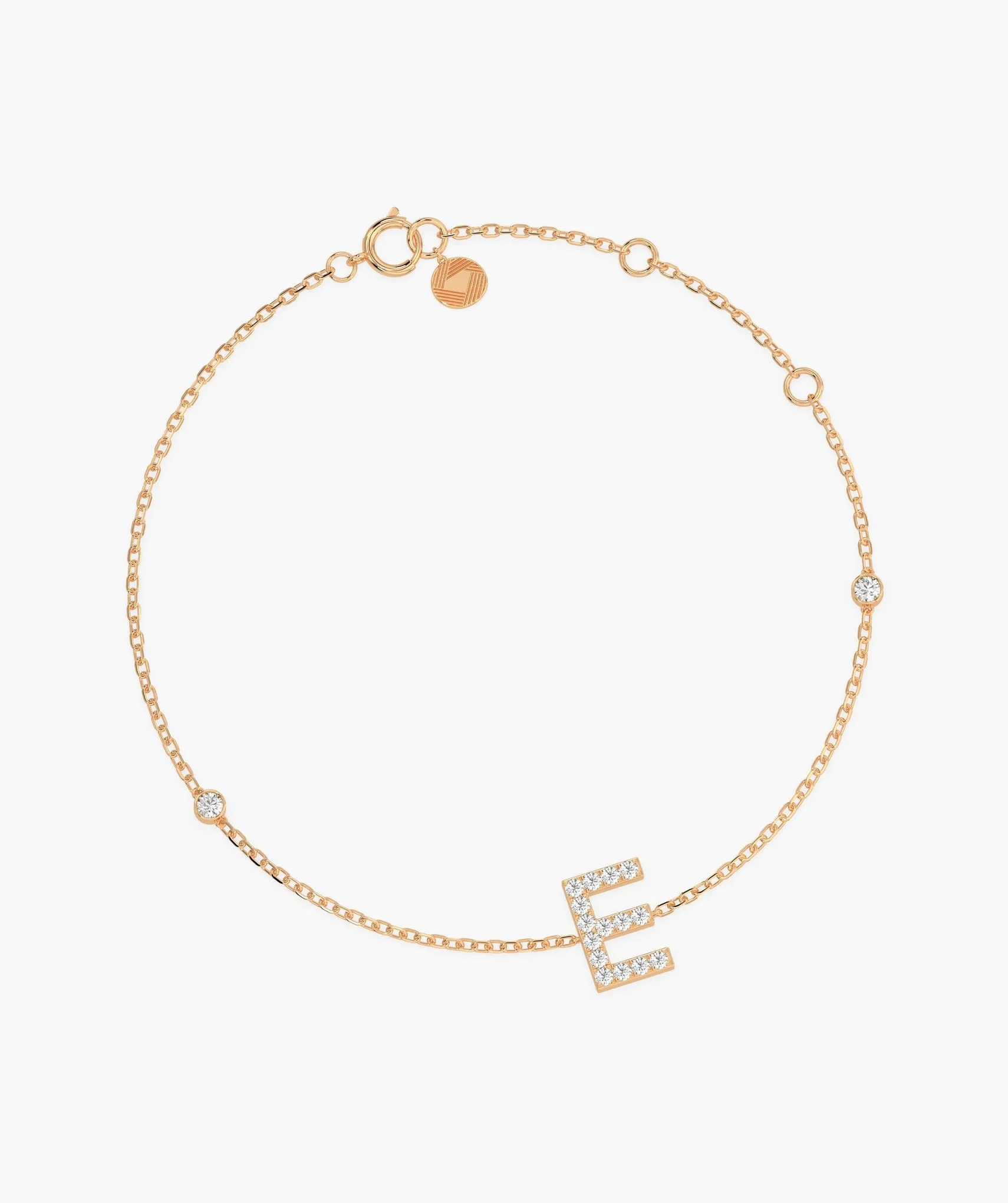 Personalized E Diamond Accent Bracelet