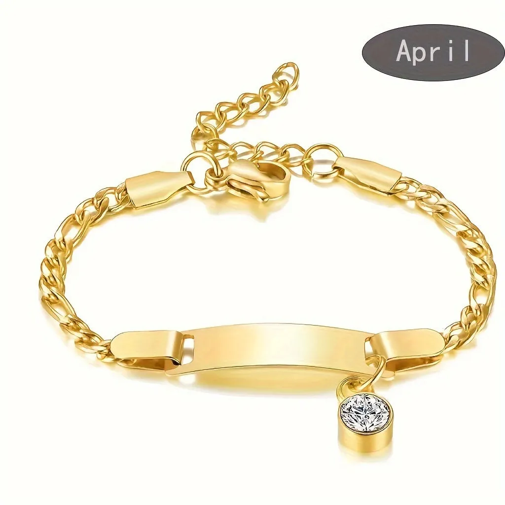 Personalized Name & Date Bracelet with December Birthstone