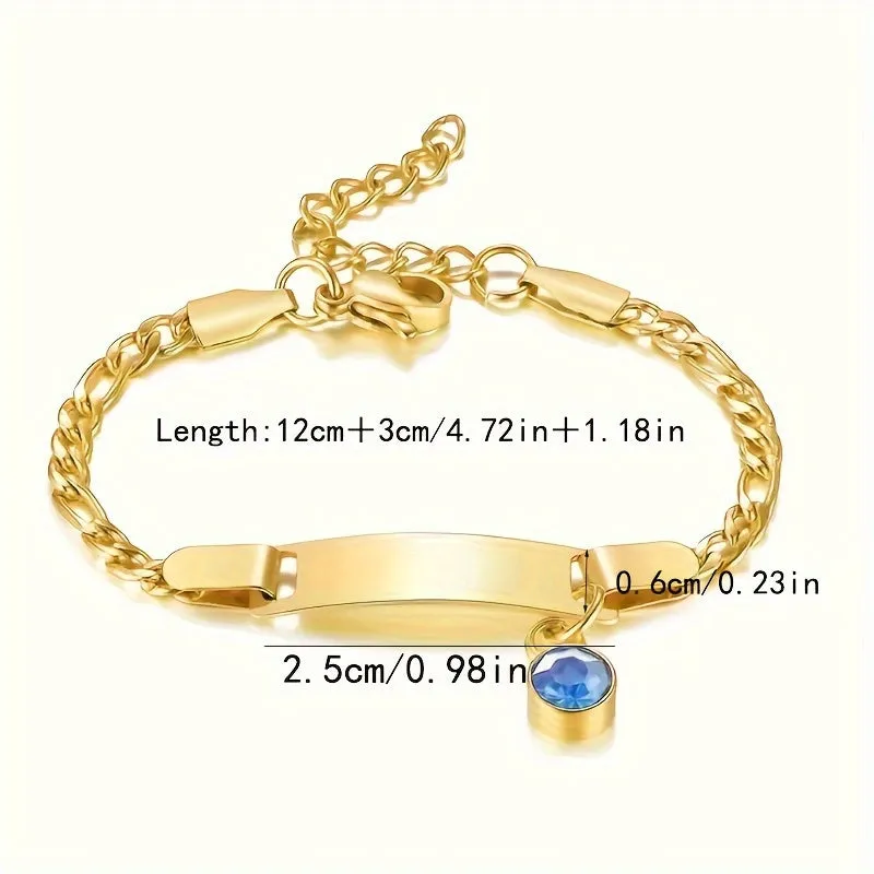Personalized Name & Date Bracelet with December Birthstone