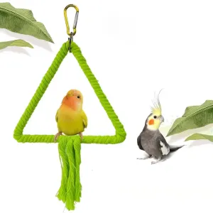 Pet Parrot Swing Rings Toys Colorful Cotton Rope Rings Stand Bird Cage Accessories Decoration Supplies