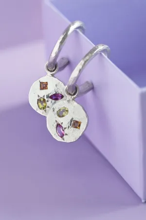 Pickle Charm Tourmaline Silver Earring 724-3