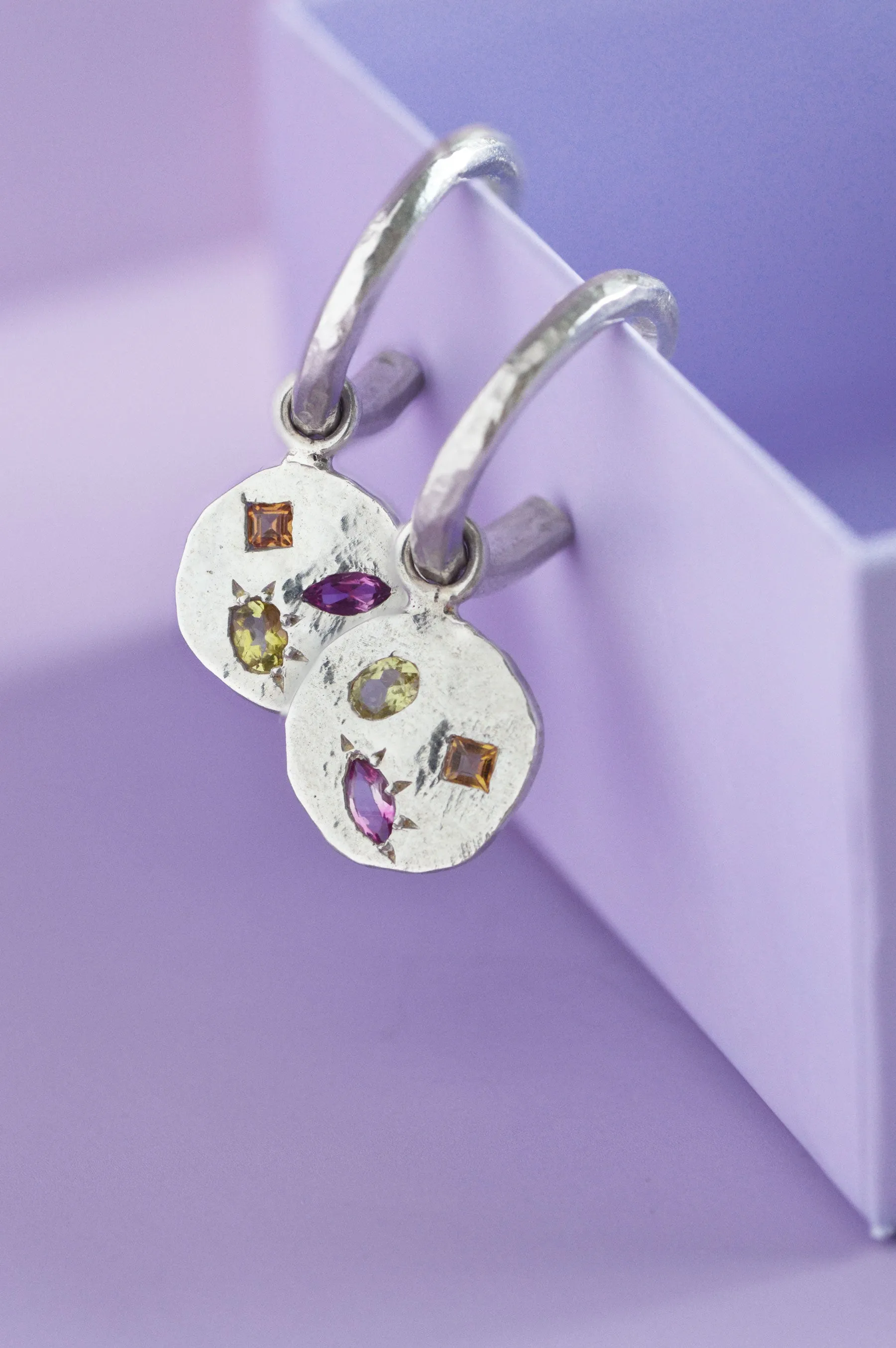 Pickle Charm Tourmaline Silver Earring 724-3