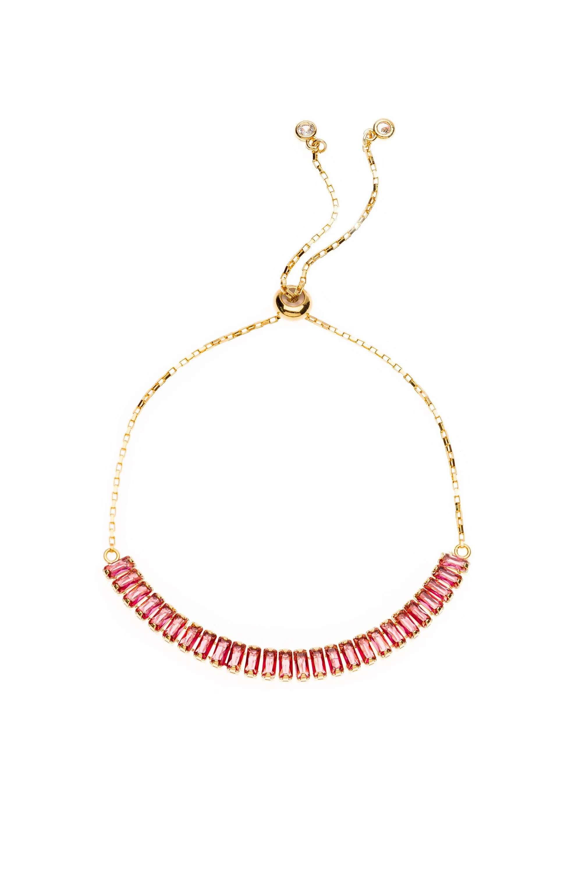 Pink Tourmaline CZ Birthstone Bracelets