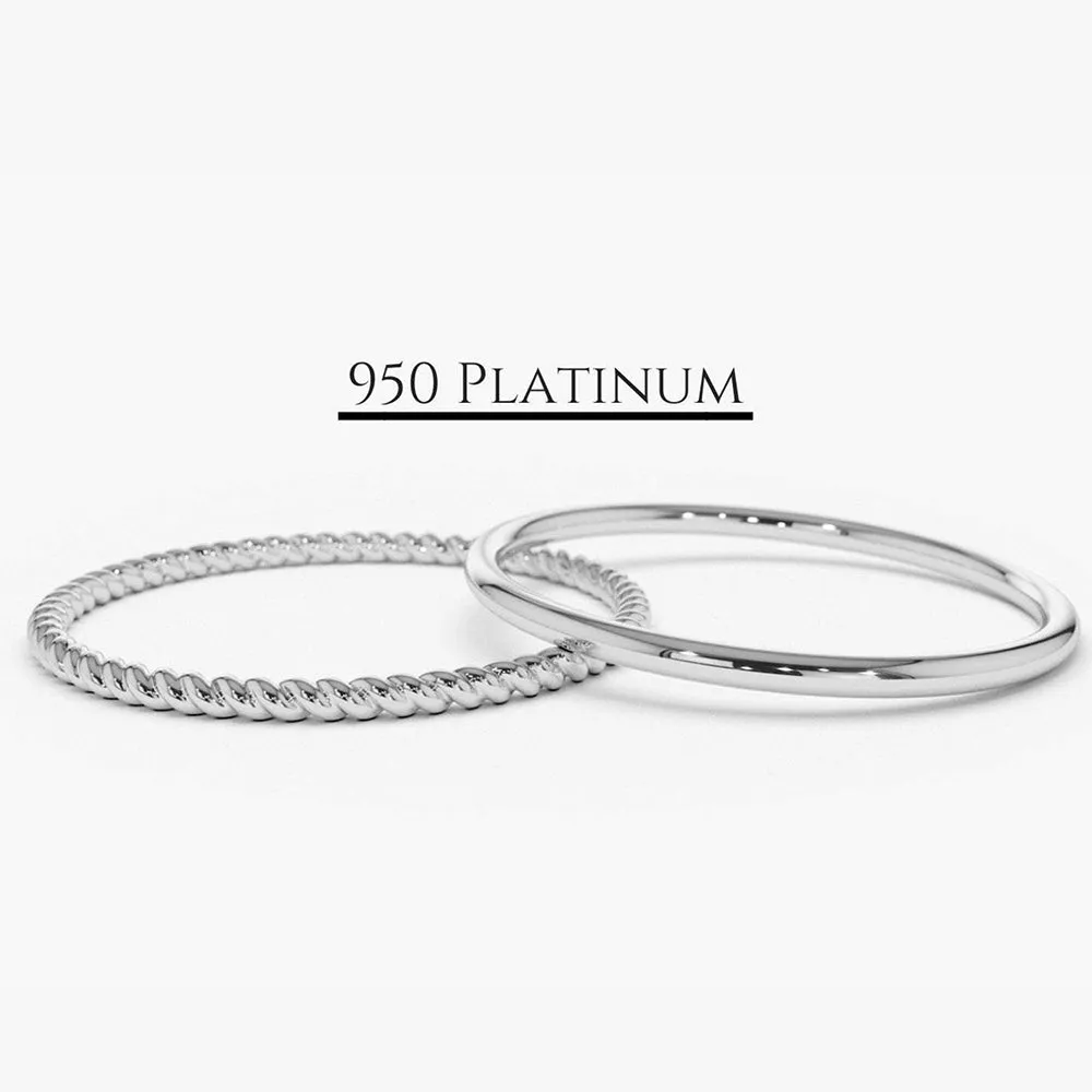 Platinum 1.2MM Wedding Band Set