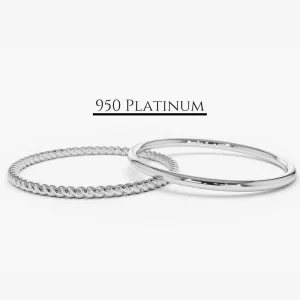 Platinum 1.2MM Wedding Band Set