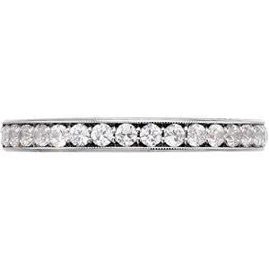 Platinum 1/3 CTW Diamond Band for 4.5 & 5mm Engagement , Size 7