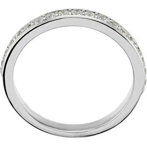 Platinum 1/3 CTW Diamond Band for 4.5 & 5mm Engagement , Size 7